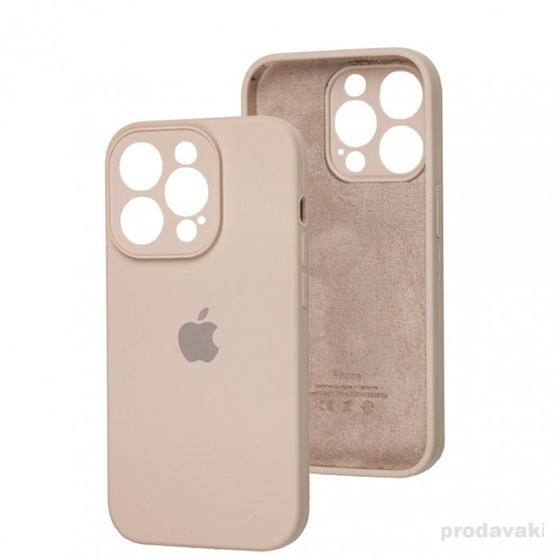 Silicone Case Full Camera for iPhone 15 Pro Max (19) pink sand	 Бежевий