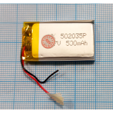 Акумулятор внутрішній 5.х20х35 мм (500 mAh 3,7V) 502035 AAA клас