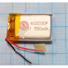 Акумулятор внутрішній 6.х20х31 мм (550 mAh 3,7V) 602030 AAA клас