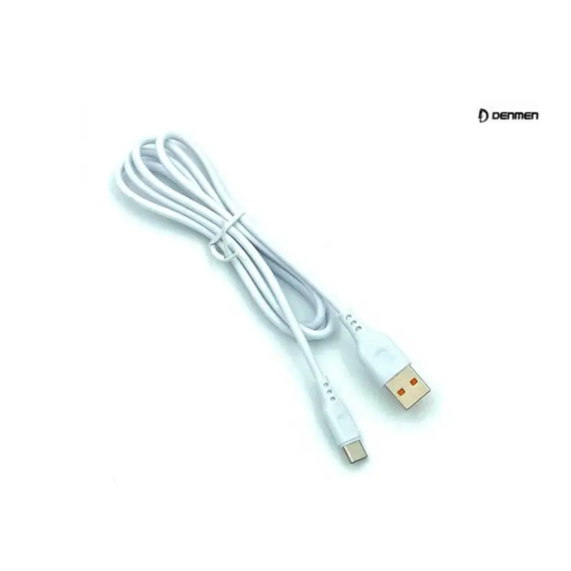 Кабель USB — Type-C з функцією швидкого заряджання та передавання даних Denmen USB to Type-C Білий 1 м тих упак