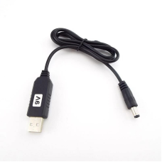 USB кабель живлення (DC 5.5 x 2.1 мм) з перетворювачем 5v на 9v для роутерів.