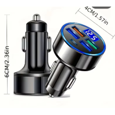 Автомобільний зарядний пристрій АЗП з вольтметром 12 — 24 вольти на 4 USB QC 3.0 Quick Charge