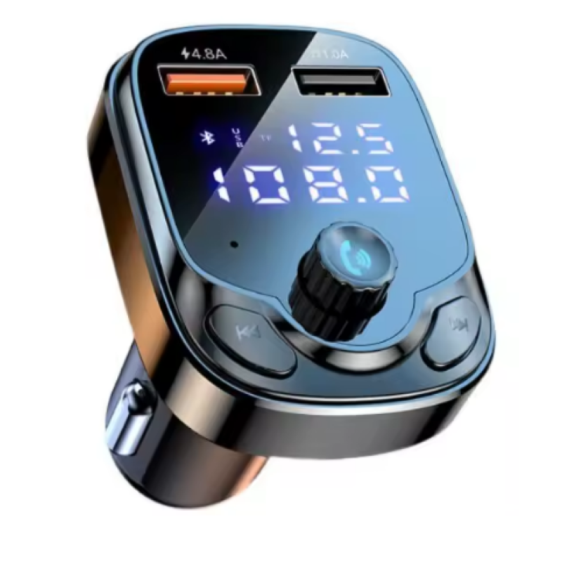 Автомобільний адаптер FM-модулятор Трансмітер Bluetooth 5.0 АЗП USB QC3.0