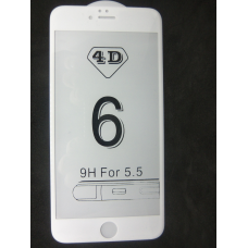Захисне скло 4D Iphone 6plus white (білий)