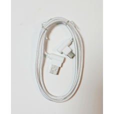 Кабель USB — Type-C з функцією швидкого заряджання тканєва оплетка  угловий USB to Type-C чорний 1 м
