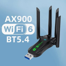 Wi-Fi адаптер AX900 USB 2.4G/5GHz Wi-Fi 6 + Bluetooth 5.4, для ПК і ноутбука, 4 антени