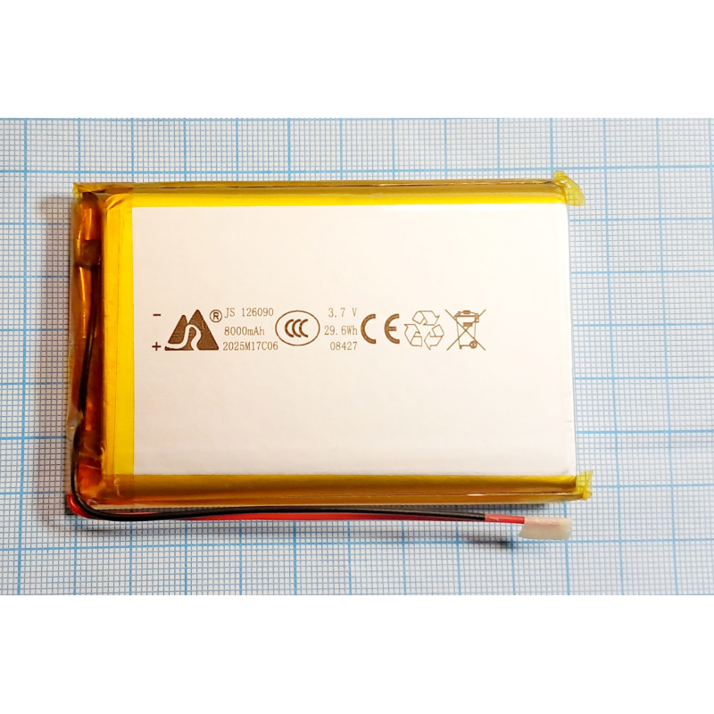 Акумулятор 126090 для power bank дронів без захисту (Li-Pol 3.7 В 8000 мА-год