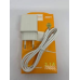 Зарядний мережевий пристрій, адаптер живлення DENMEN DC02T (2 USB 2.1 A) Type-C White