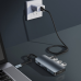 USB HUB адаптер Remax RU-U91 3 USB / Type-C PD / HDMI 4K / SD / TF / AUX / RJ-45 9 in 1, Gray