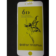 Захисне скло 6D PREMIUM для Iphone 8 plus white білий
