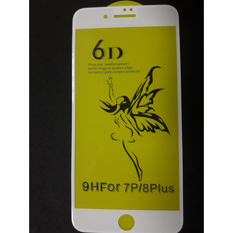 Захисне скло 6D PREMIUM для Iphone 8 plus white білий
