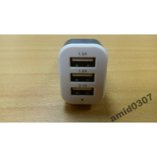 АЗУ 3USB 4.1 A Nokoko white/silver
