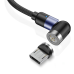Кабель магнітний TOPK AM59 3в1 micro usb, lightning, type c (2 m) — Black 3 Ампери