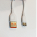 Кабель USB — Type-C з функцією швидкого заряджання та передавання даних Denmen USB to Type-C Білий 1 м тих упак
