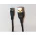 Кабель USB — Type-C з функцією швидкого заряджання та передавання даних Denmen USB to Type-C чорний 1 м тих упак