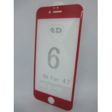 Захисне скло 4D Iphone 6/6S червоний