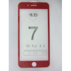 Захисне скло 4D Iphone 7/8 plus RED (червоний)