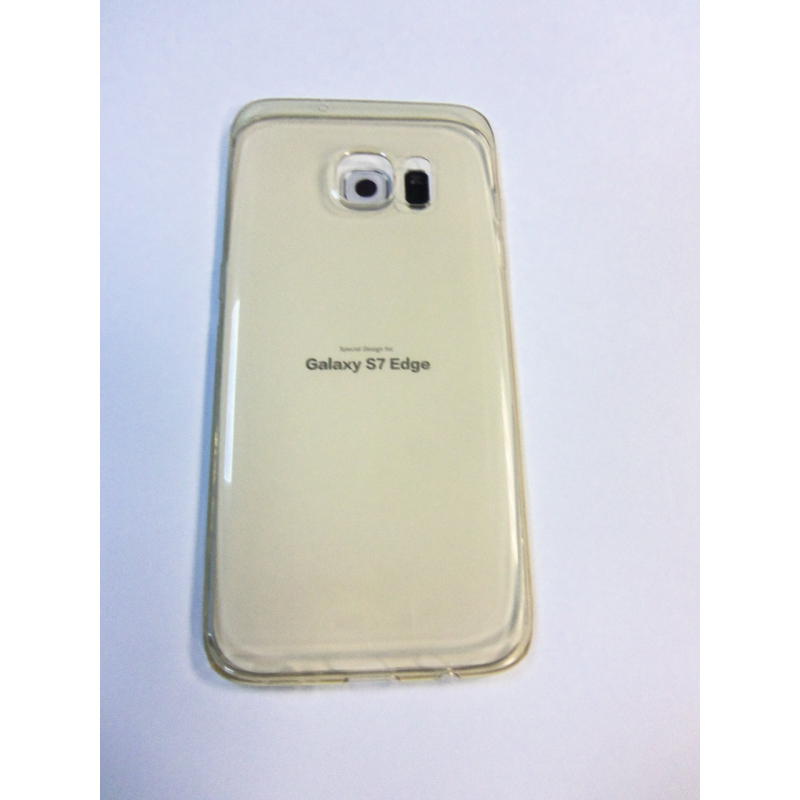 Чохол силіконовий супер тонкий Superslim Qu case Samsung G935F Galaxy S7 Edge золотистий прозорий