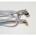Кабель USB — Type-C з функцією швидкого заряджання ткане обплетення кутовий USB to Type-C сірий 1 м тих упак