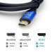 Кабель HDMI-HDMI (2.0V) 2K*4K 1.5м Чорний із блакитним