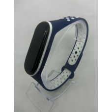 Ремінець перфорований Sport браслет Mi Band 3/4 MiBand 3/4 мі бенд 3/4 синьо-білий