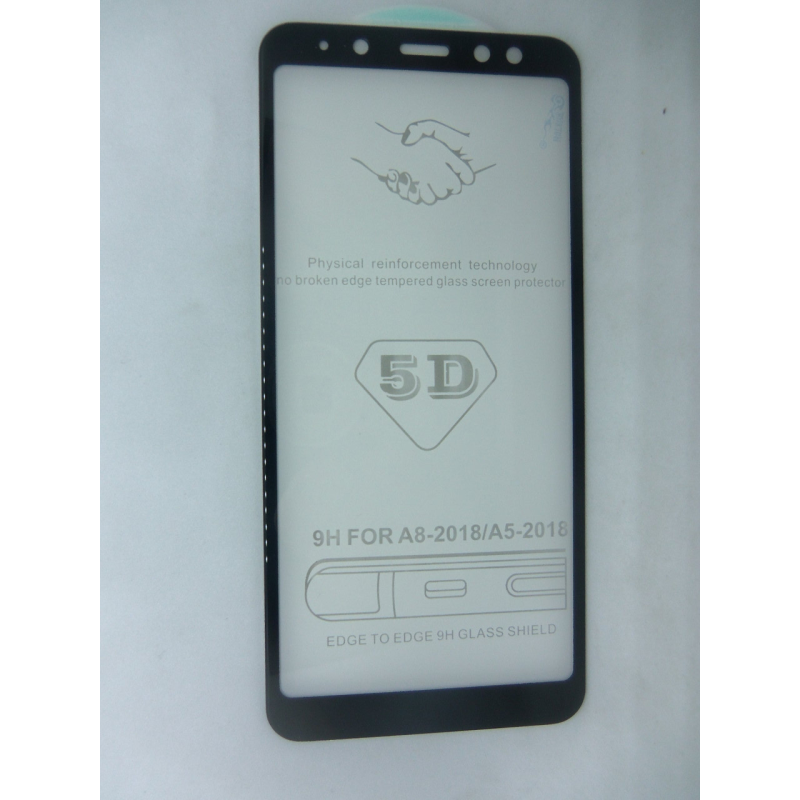 Захисне скло 5D для Samsung Galaxy J4 2018 р на весь екран чорний