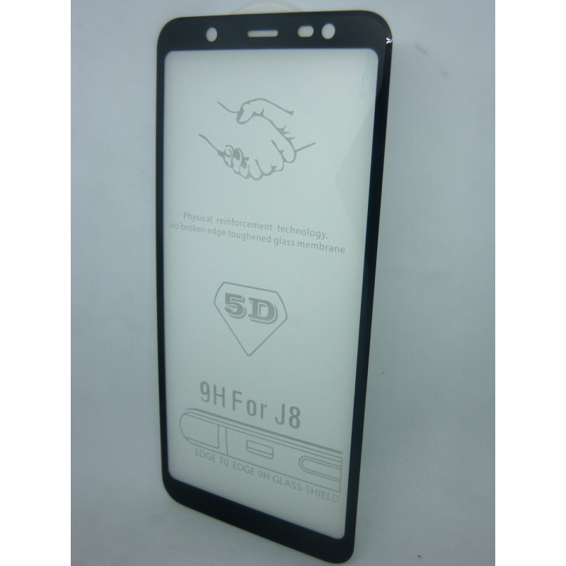 Захисне скло 5D для SAMSUNG SM-J810F Galaxy J8 2018 Black на весь екран чорний