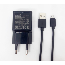 Сетевое зарядное устройство 2 в 1 USB адаптер и кабель micro usb HUSKY QC 2,0 5V 2,1A цвет черный
