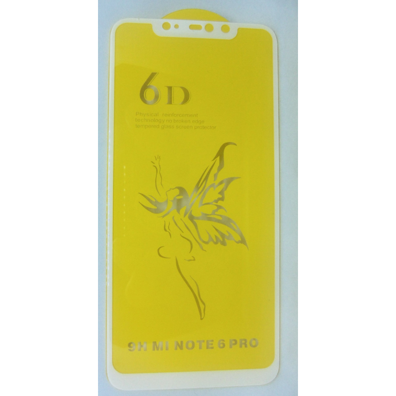 Захисне скло 6D Xiaomi Redmi Mi NOTE 6 Pro white