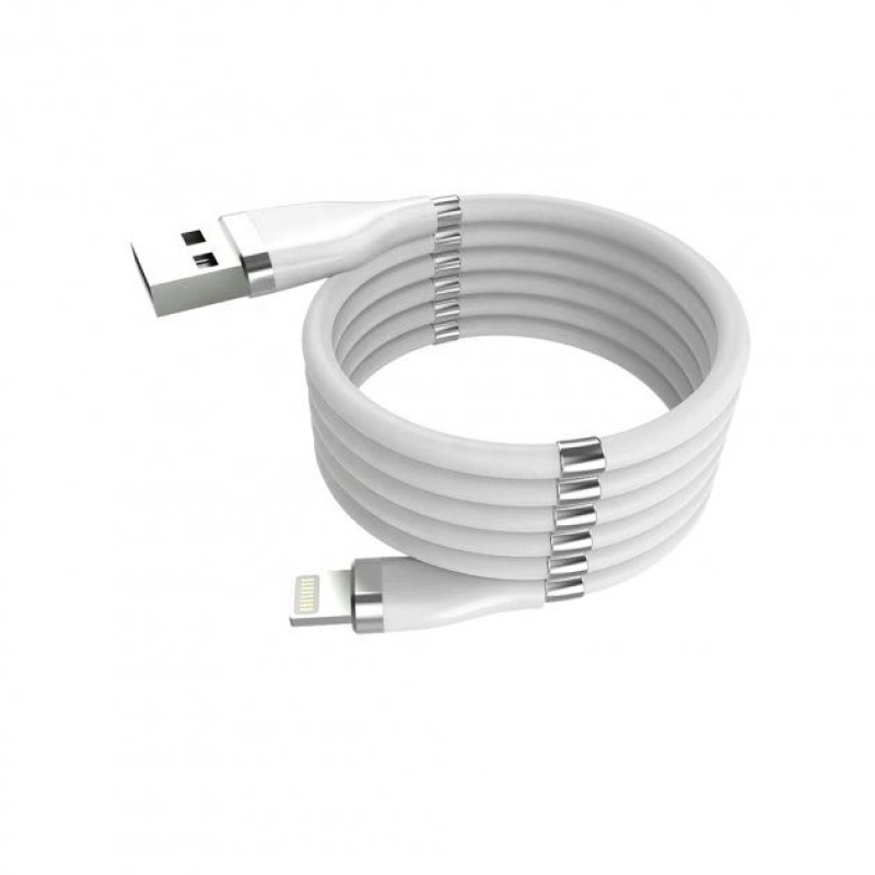 Кабель для зарядки SuperCalla на магнітах Cable Lightning(iPhone), Білий, 2.4 А, model-D34