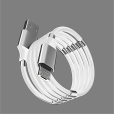 Кабель SuperCalla MicroUSB на магнітах White Білий, 2.4 А, model-D34