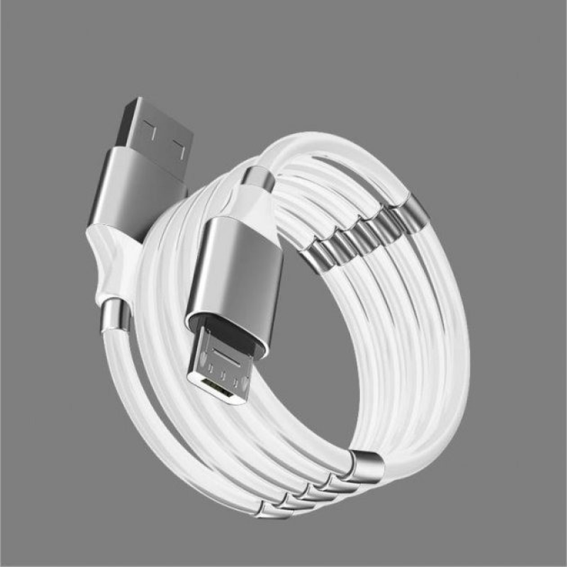 Кабель SuperCalla MicroUSB на магнітах White Білий, 2.4 А, model-D34