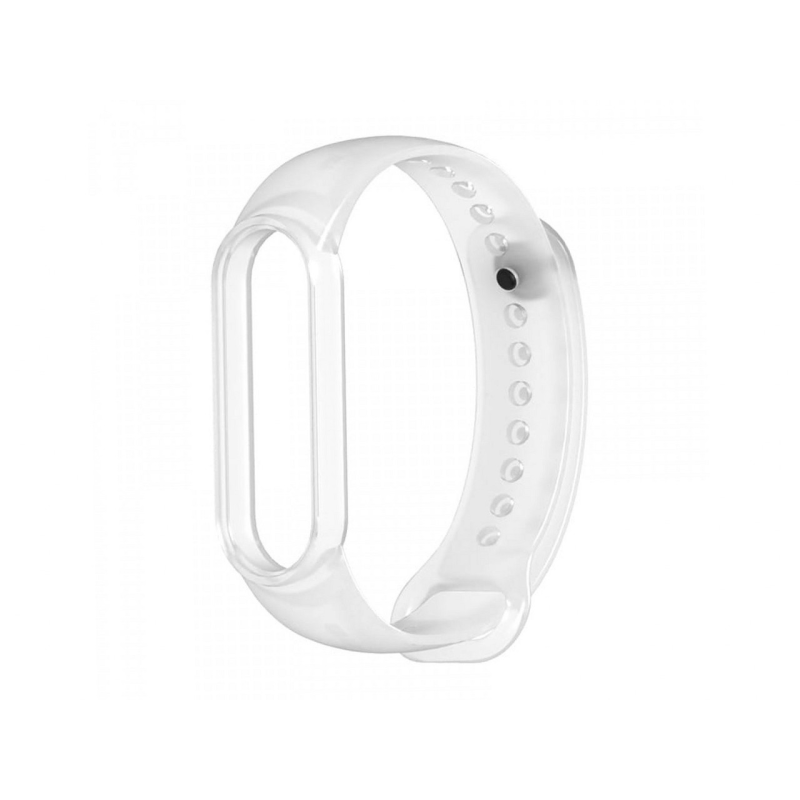 Ремінець силіконовий браслет Mi Band 5 мі бенд 5 прозорий білий