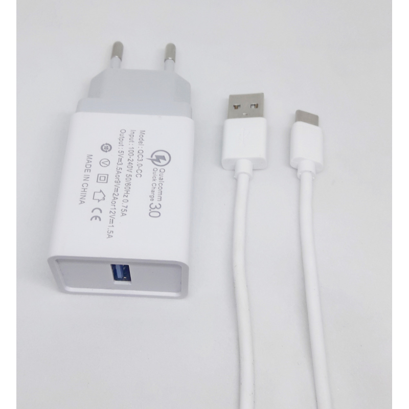 Швидка зарядка для телефону design Motorolla Qualcomm Quick Charge 3.0 з кабелем Type-C