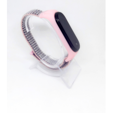 Ремінець для фітнес браслета MiBand 3/4 нейлон мі бенд 3/4 рожевий