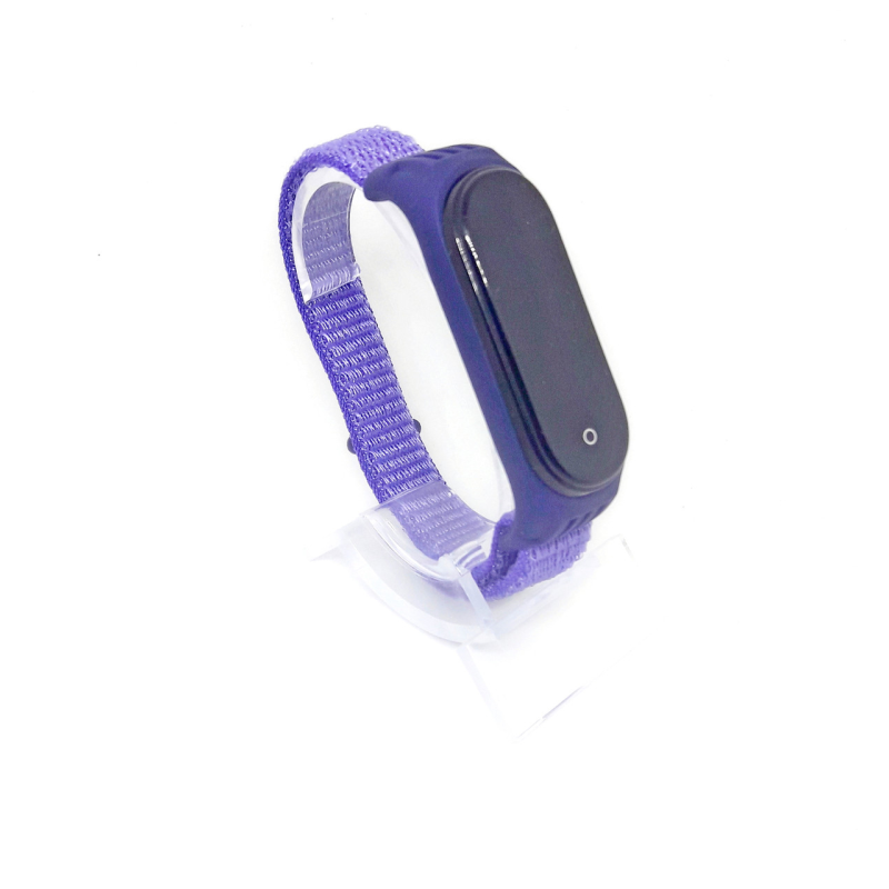 Ремінець для фітнес браслета MiBand 3/4 нейлон мі бенд 3/4 фіолетовий