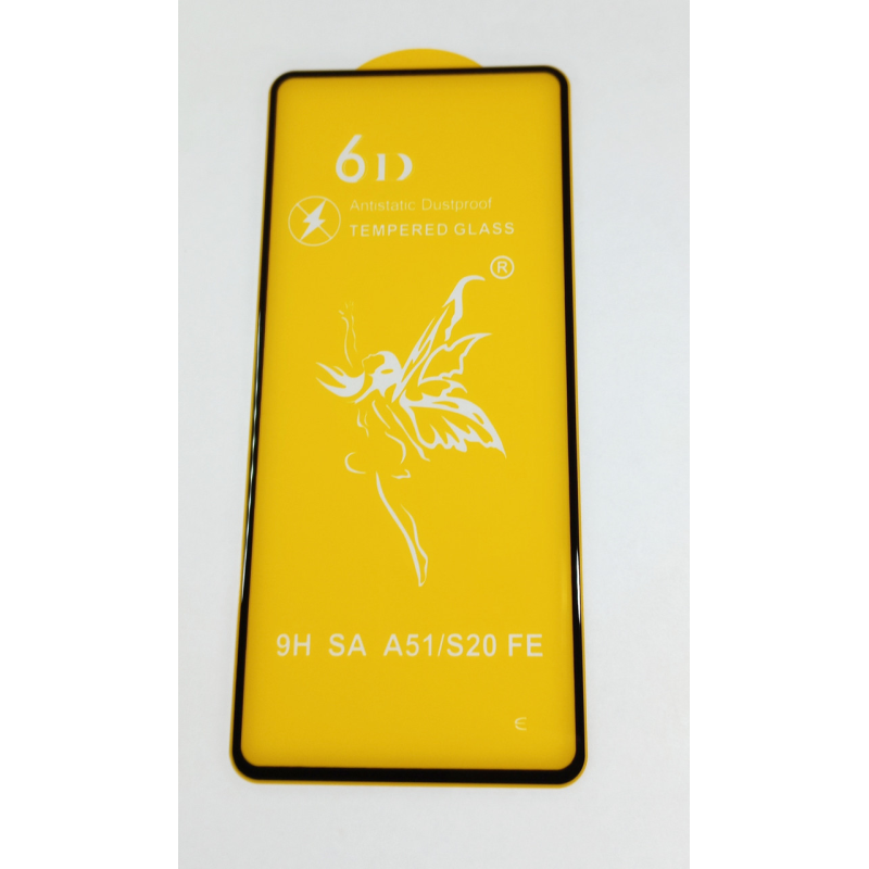 Захисне скло Premium 6D для Samsung Galaxy S20 FE на весь екран чорний
